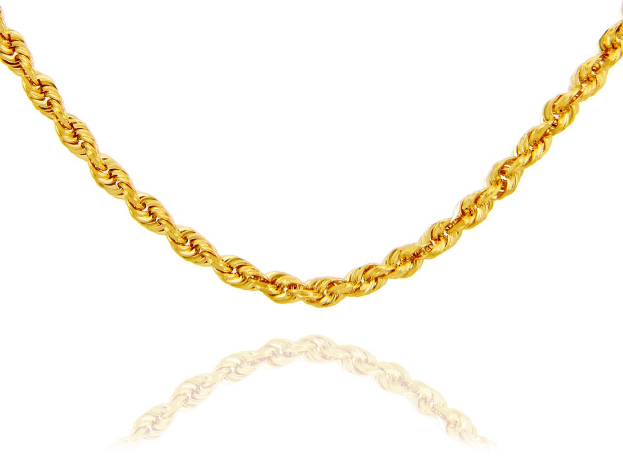 Gold Chains and Necklaces - Rope Solid Gold Chain 4mm