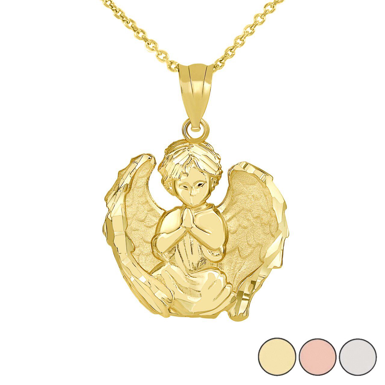 Praying Guardian Angel Pendant with 