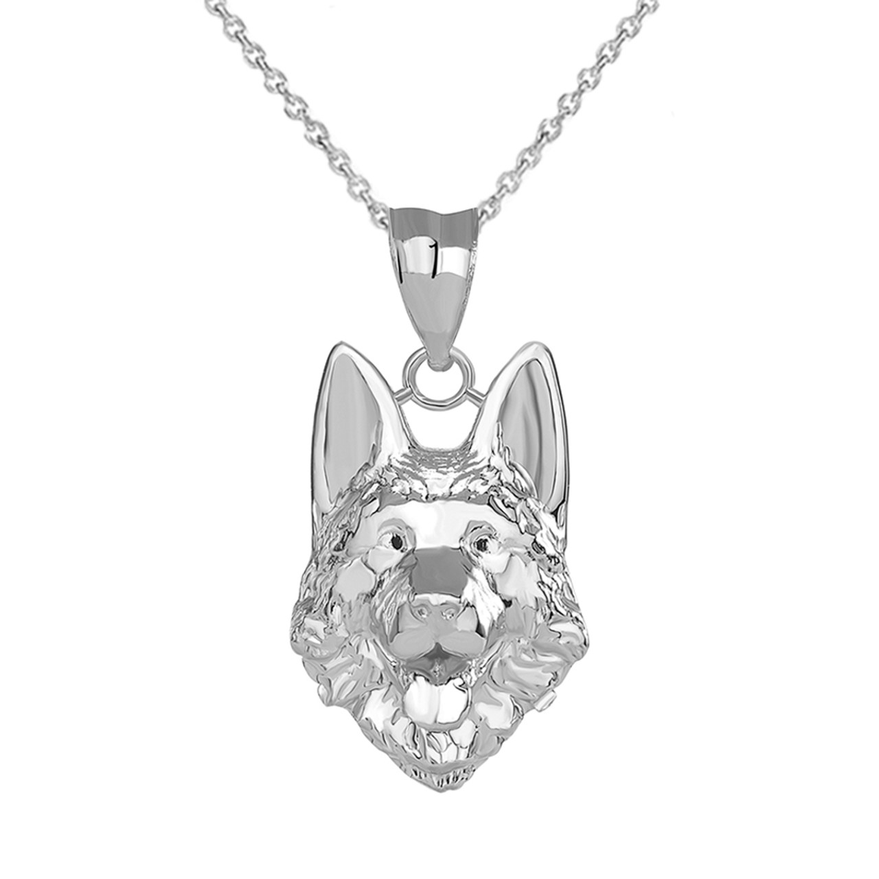 sterling silver german shepherd necklace