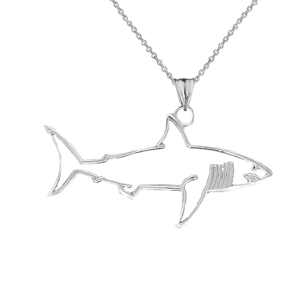 silver shark pendant