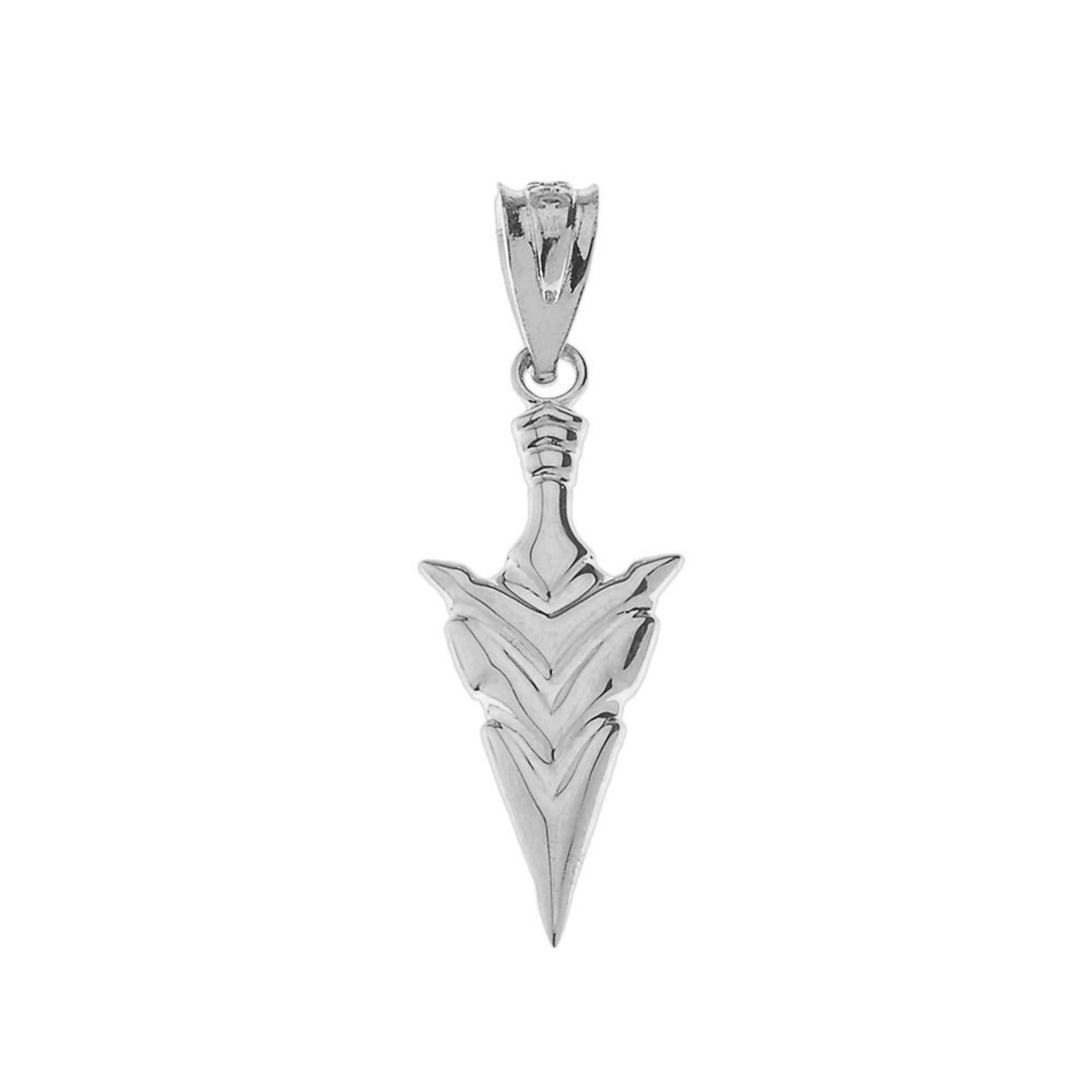 Sterling Silver Spear Point Arrowhead Pendant Necklace