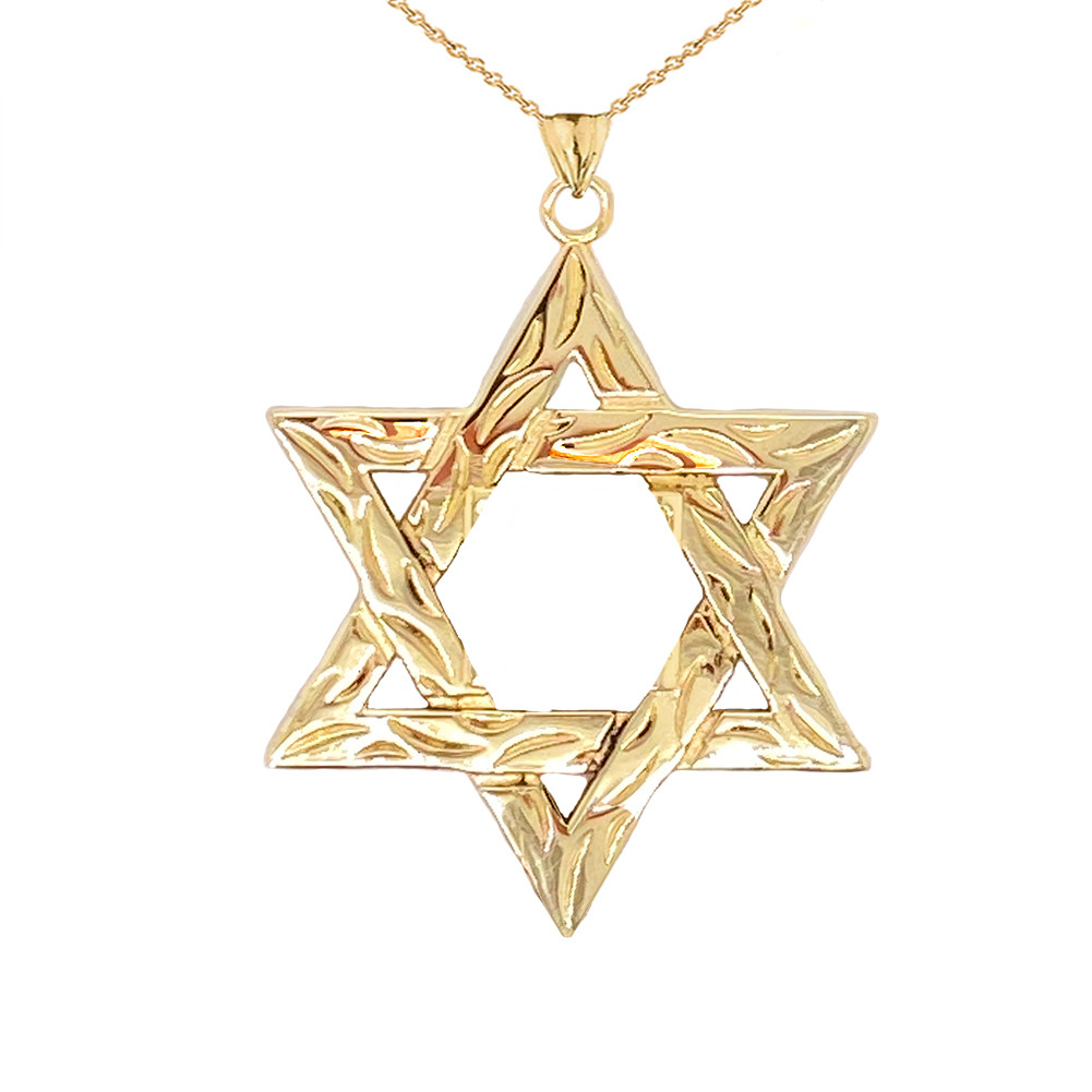 Detailed Star of David Pendant Necklace 