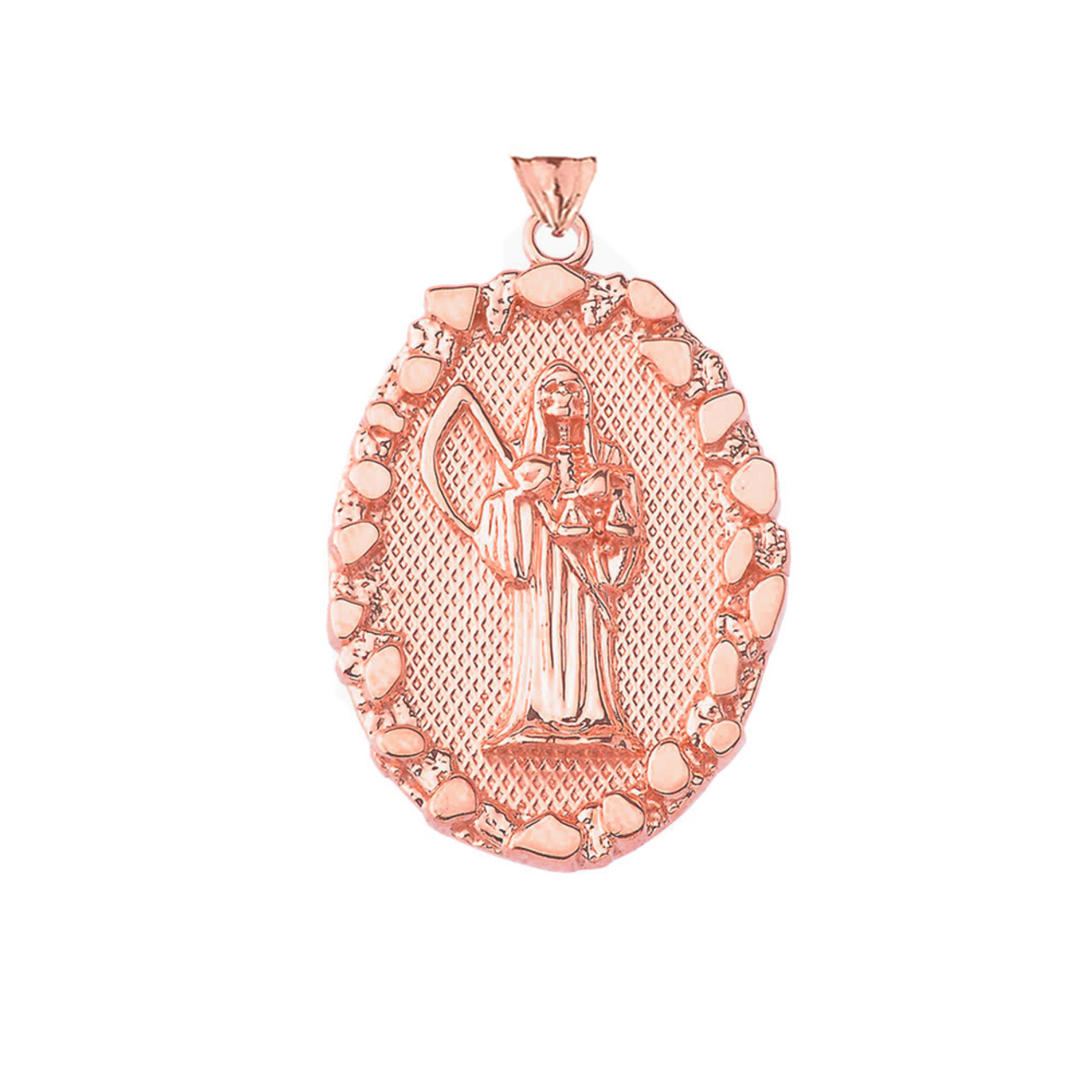 Santa Muerte Pendant Necklace in Gold (Yellow/Rose/White)