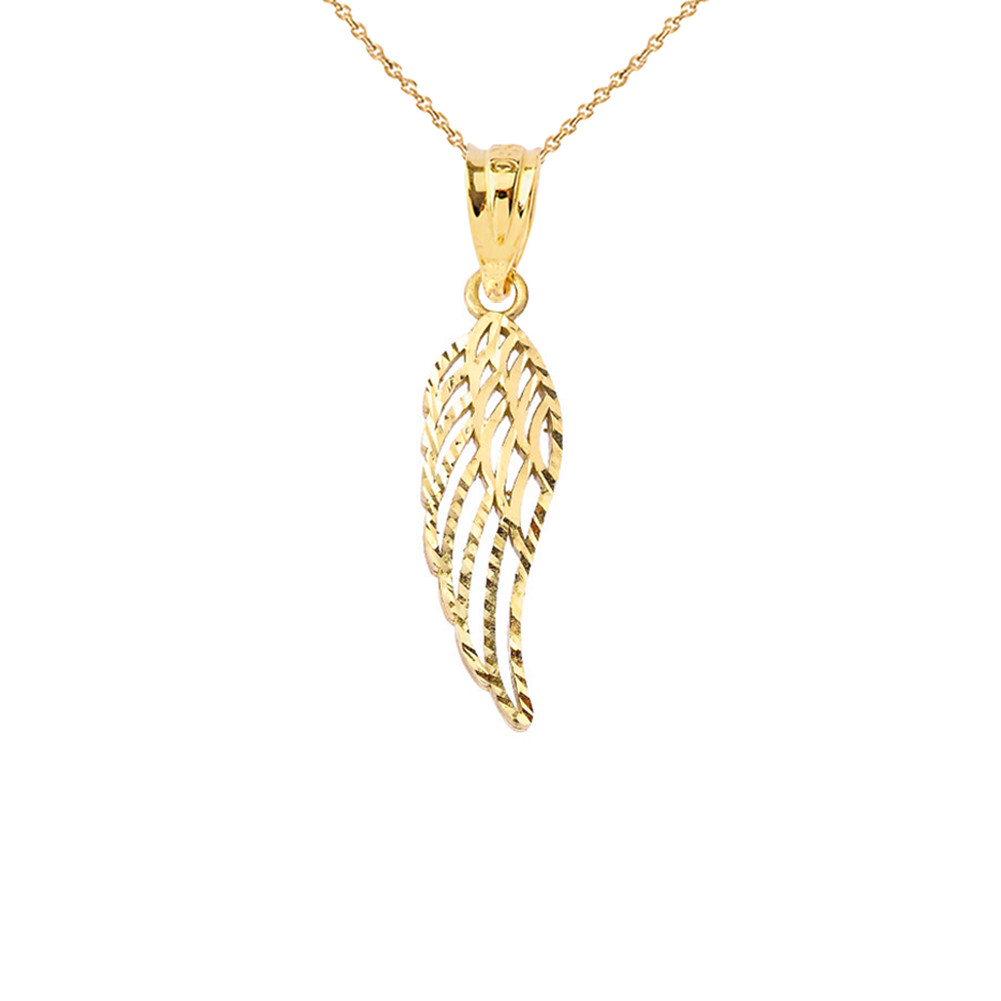 Angel Wing Cut-Out Sparkle-Cut Pendant 