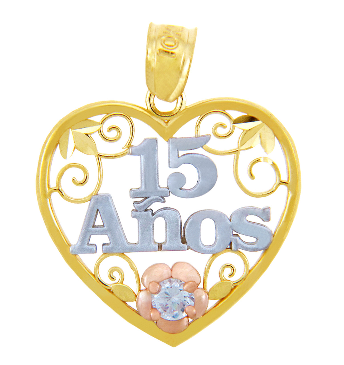 White Rose Yellow Gold Sweet 15 Birthday Flower Oval Quinceanera