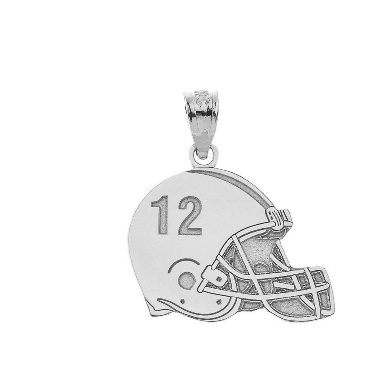 925 Sterling Silver 3D Football Helmet Charm 