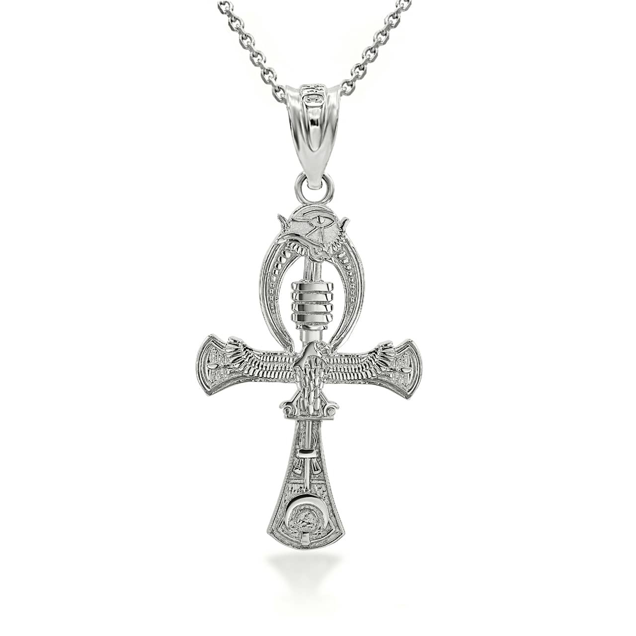 1280 fdj pendant eagle cross eye of horus white gold chain 92943.1697686193