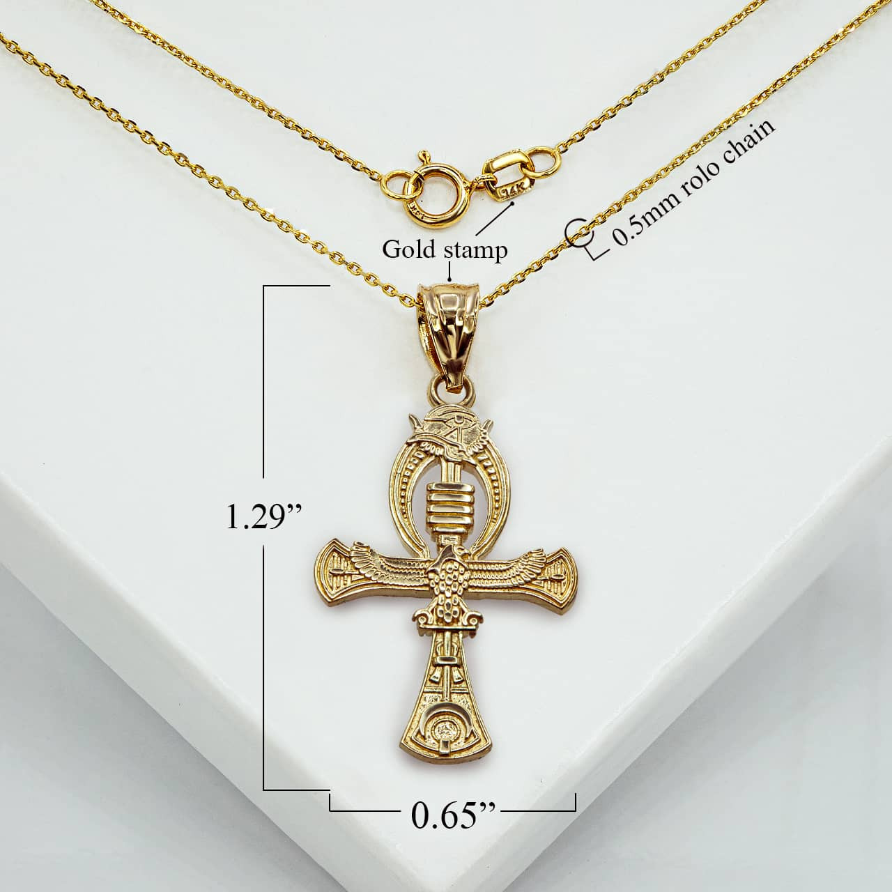 5pcs/lot 18/20 inch Box Chain CZ Pave Egypt Eyes of Horus ANKH Cross  Necklace | Necklaces | Charms Beads Beyond