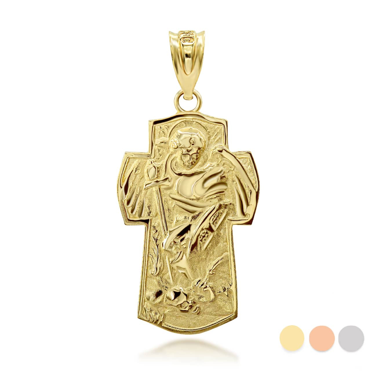 Gold Saint Michael Archangel Cross 
