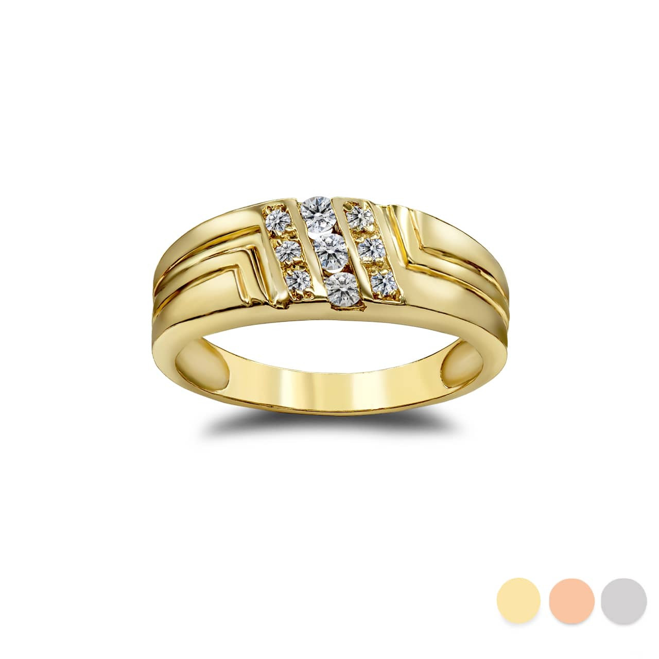 mens 9 stone diamond ring