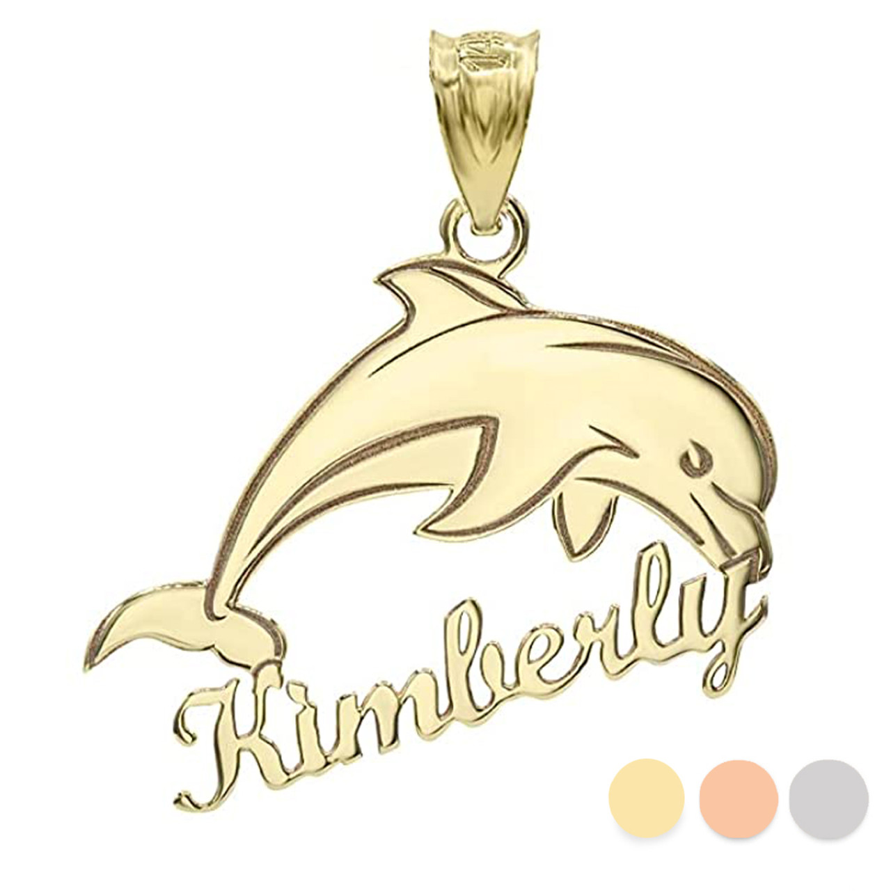 14k Yellow Gold Diamond Dolphin Pendant #1318 - Seattle Bellevue | Joseph  Jewelry