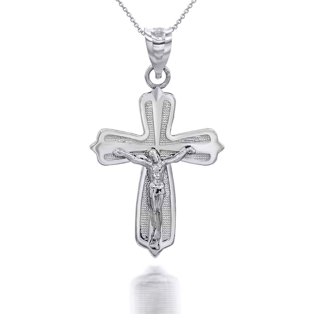 Silver Mini Crucifix Pendant Necklace