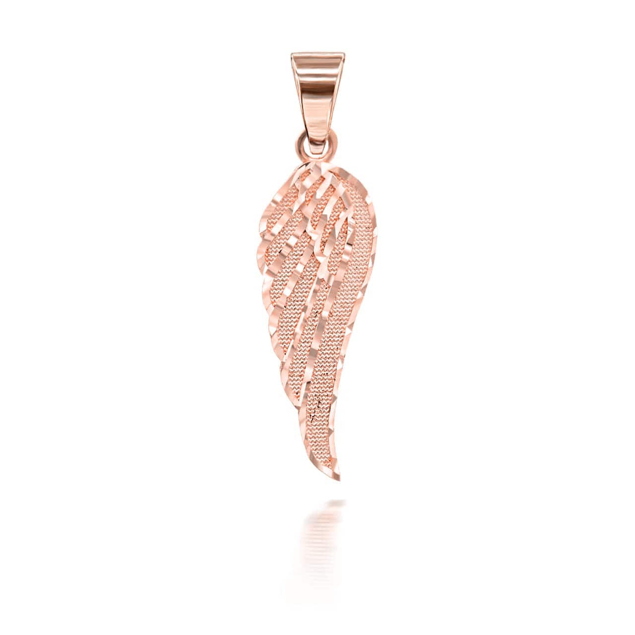 Rose Gold Sparkle Cut Angel Wing Necklace