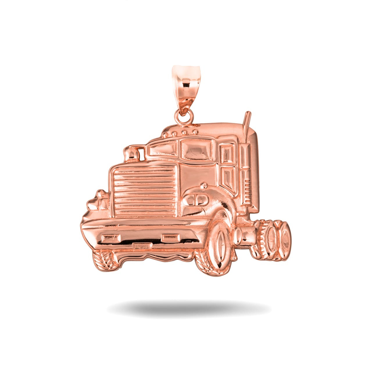 Gold Big Rig Semi Truck Driver Pendant Necklace S, M, L | Factory