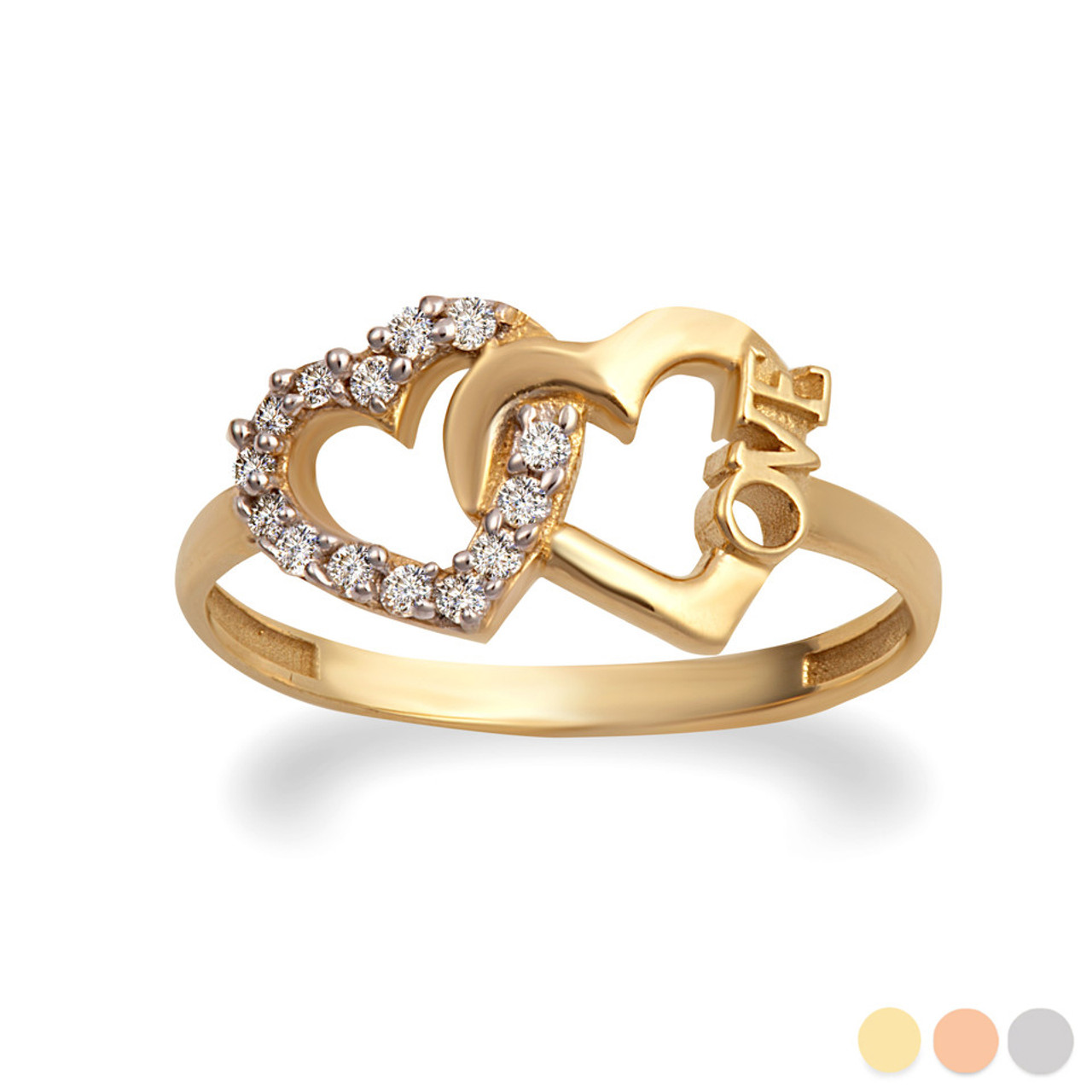 Heart Shape Gold Ring Design | 14k Gold Jewelry Heart Ring | Ring Plated Gold  Heart - Rings - Aliexpress