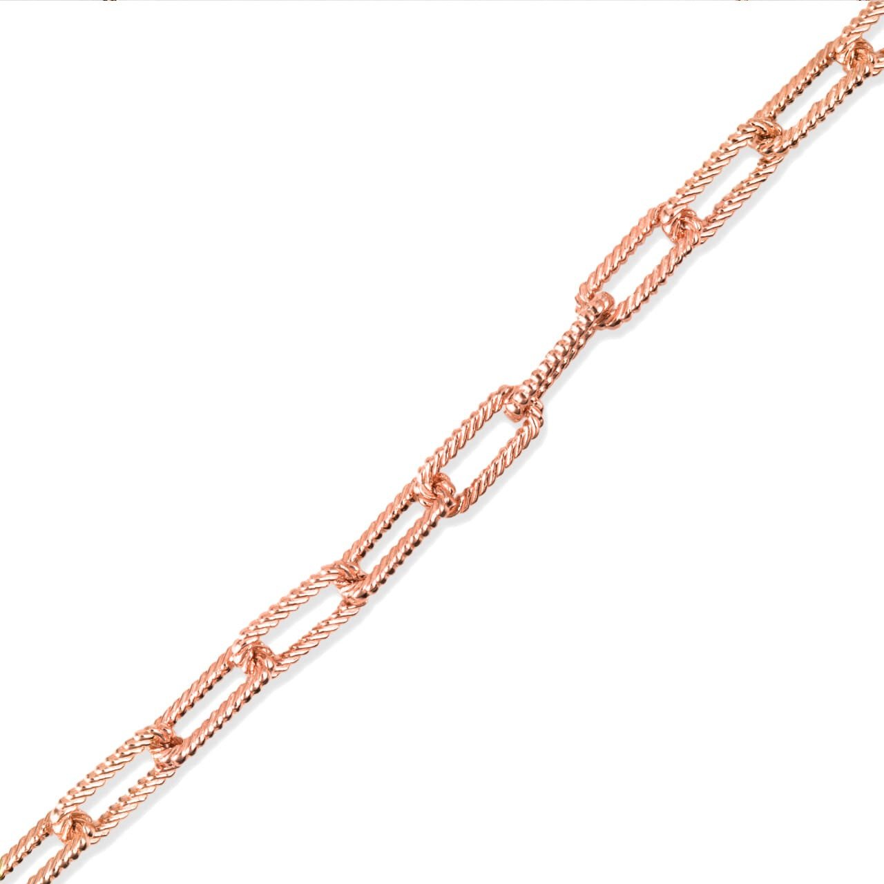 Gold Women's Textured Paperclip Chain Link Necklace (0.37", 0.15