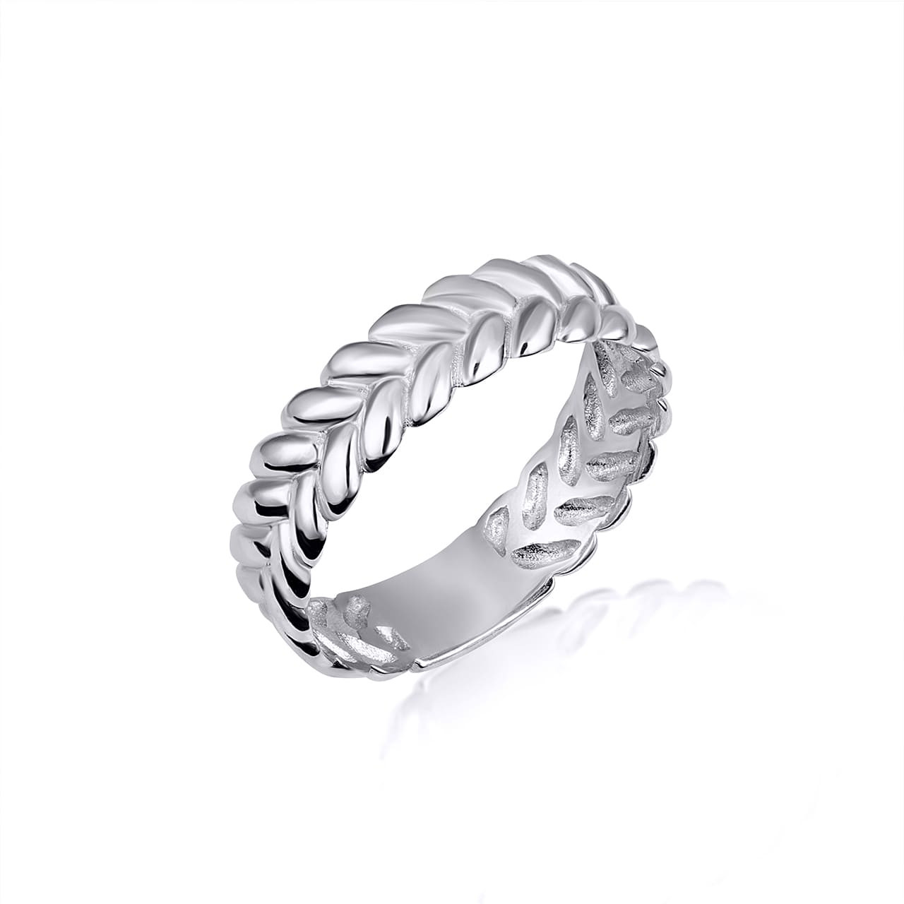 925 Sterling Silver Laurel Wreath Fern Leaf Band Ring | Factory