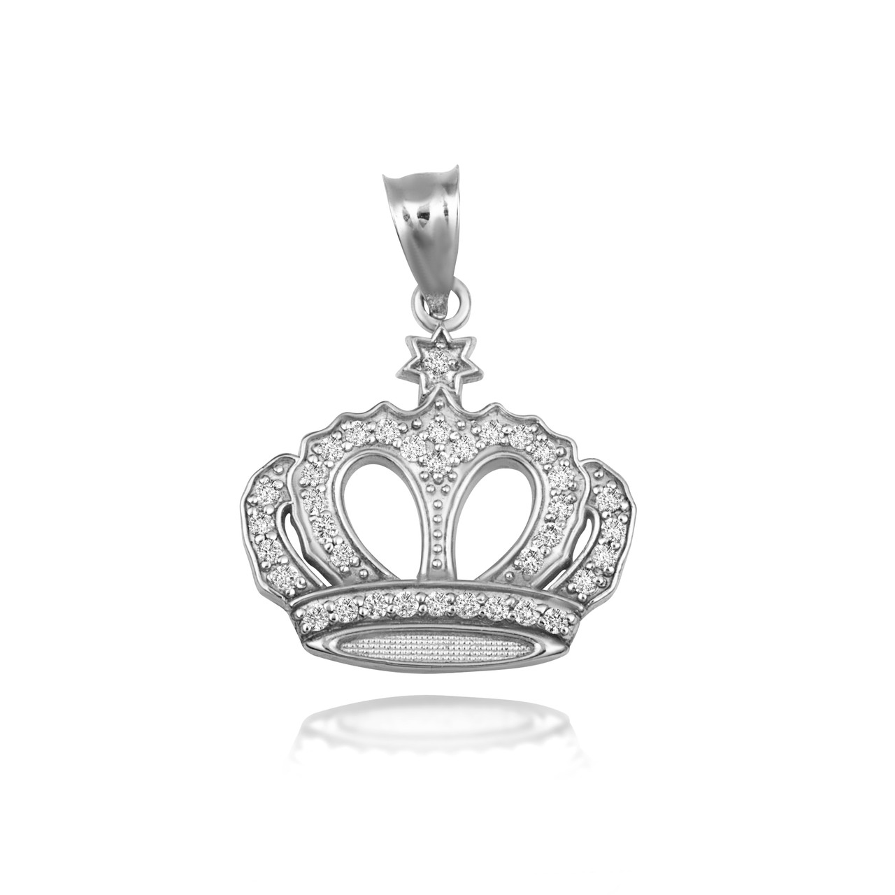 [Hei] (silver925) crown pendant necklace ネックレス 925 Sterling Silver Cubic Zirconia Royal Crown Pendant