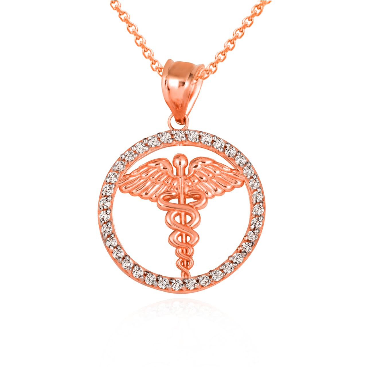 Gold plated necklace Caduceus Symbol of Medicine Necklace For Doctors &  Nurses
