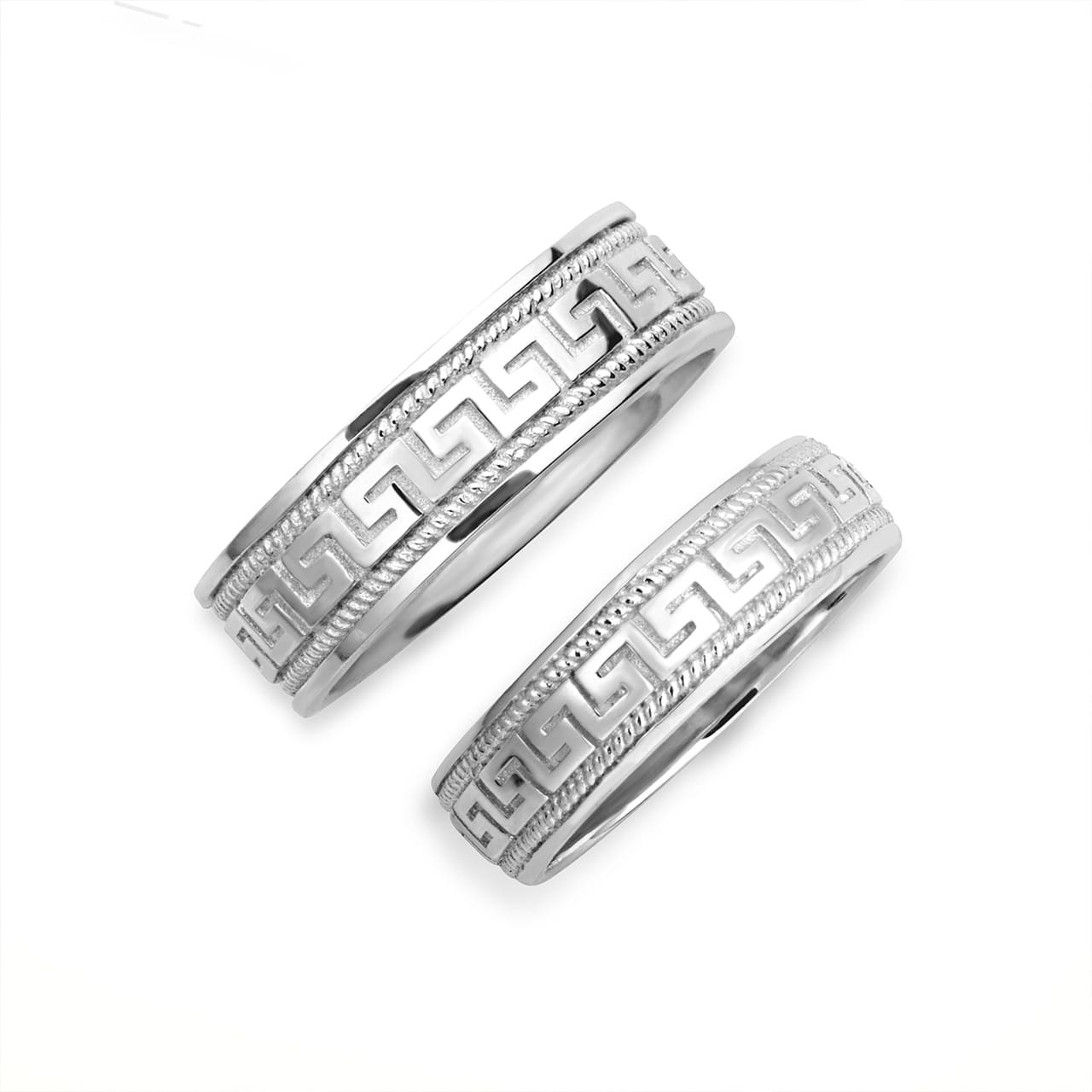 【2点セット】nonnative × END RING 925 SILVER 925 Sterling Silver Milgrain Greek Key Eternity Unisex Band Ring