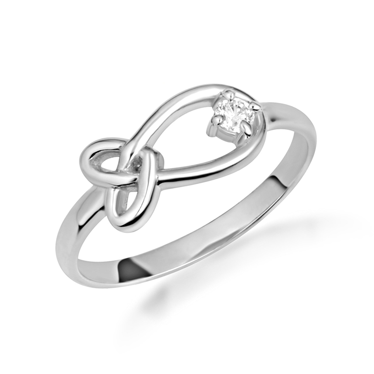 925 Sterling Silver Cubic Zirconia Love Knot Ring | Factory Direct 925 Sterling Silver Cubic Zirconia Love Knot Ring | Factory Direct