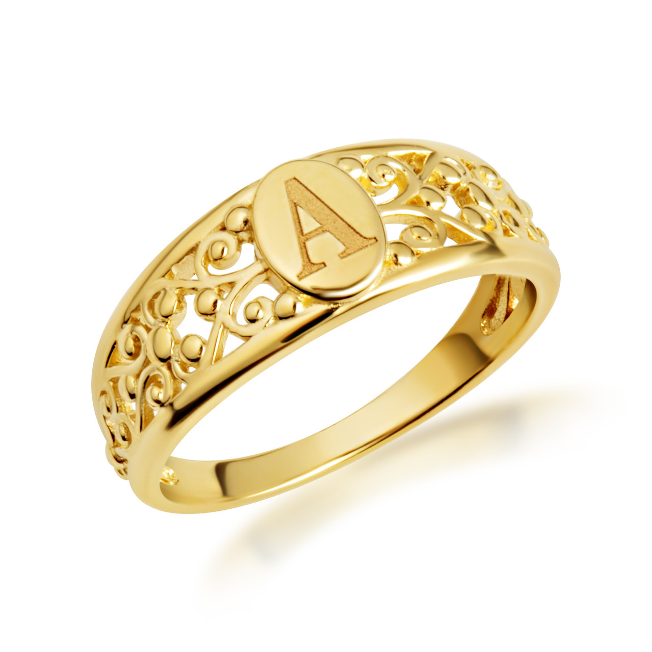 いまオーダーリング Gold Personalized Letter 