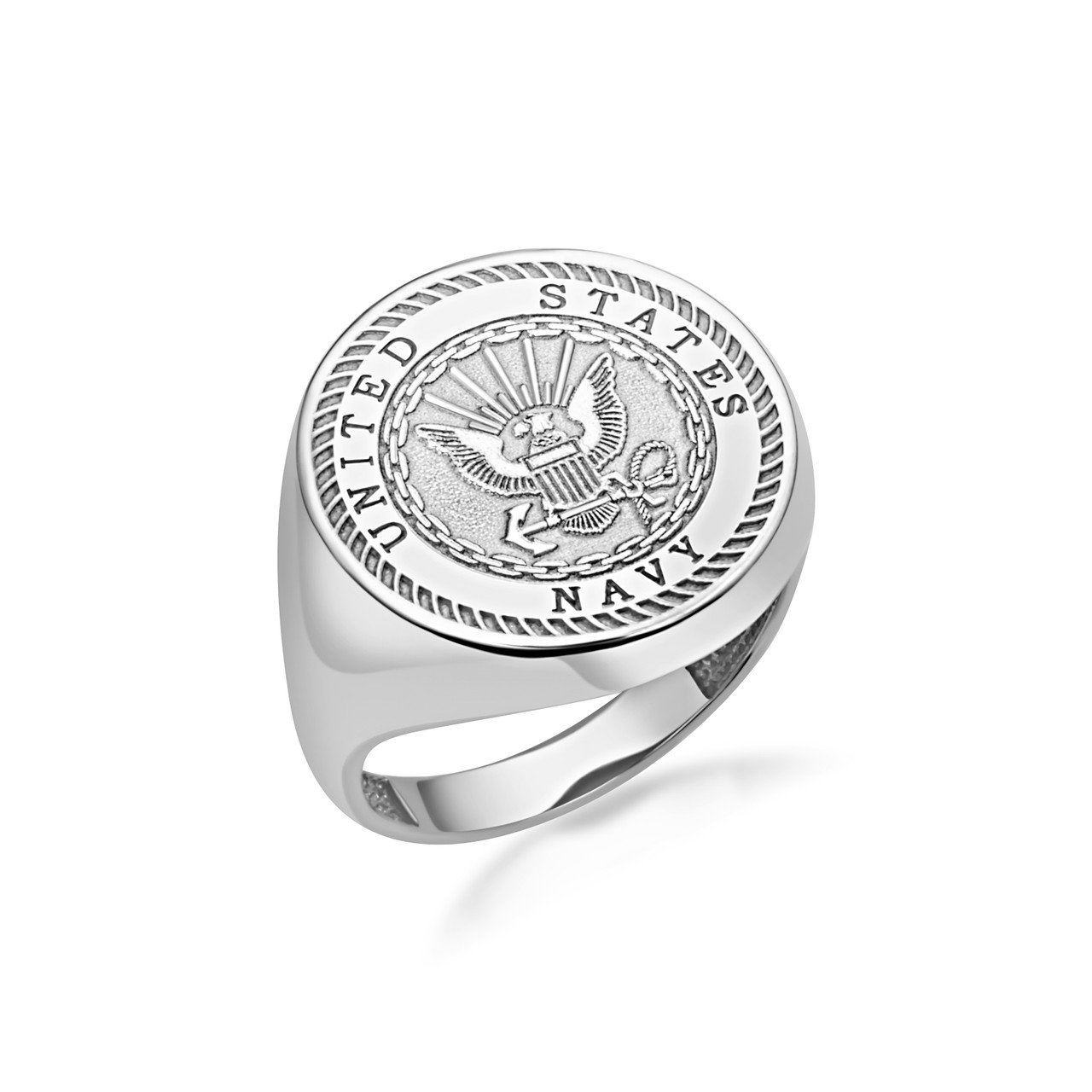 Silver US Navy Men's Signet Ring | Factory Direct Jewelry