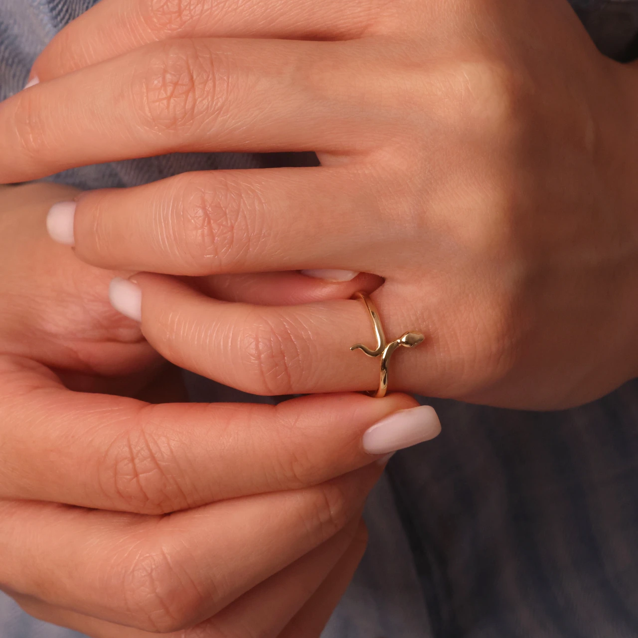 10K/14K Yellow Gold Snake Ring | Factory Direct Jewelry