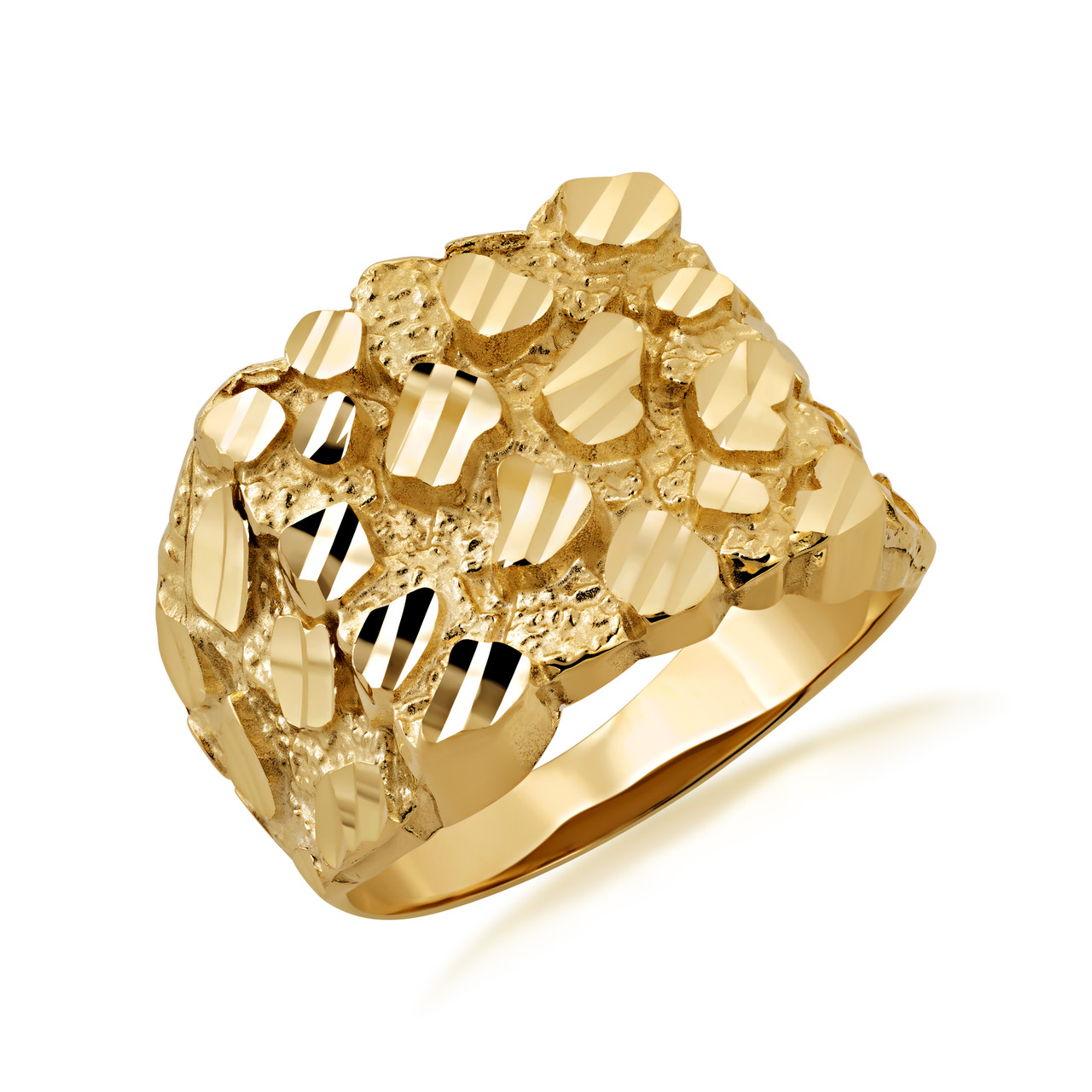 10K/14K Gold Men's 17.5mm Nugget Ring | Factory Direct Jewelry