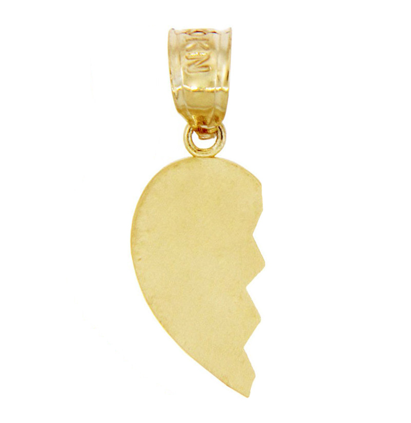 Gold Broken Heart Left Half Pendant