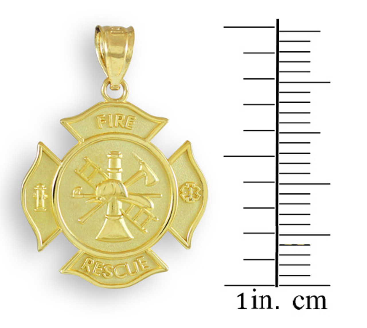 K&C 14k Yellow Gold Fireman Shield Pendant K&C 14k Yellow Gold Fireman Shield Pendant