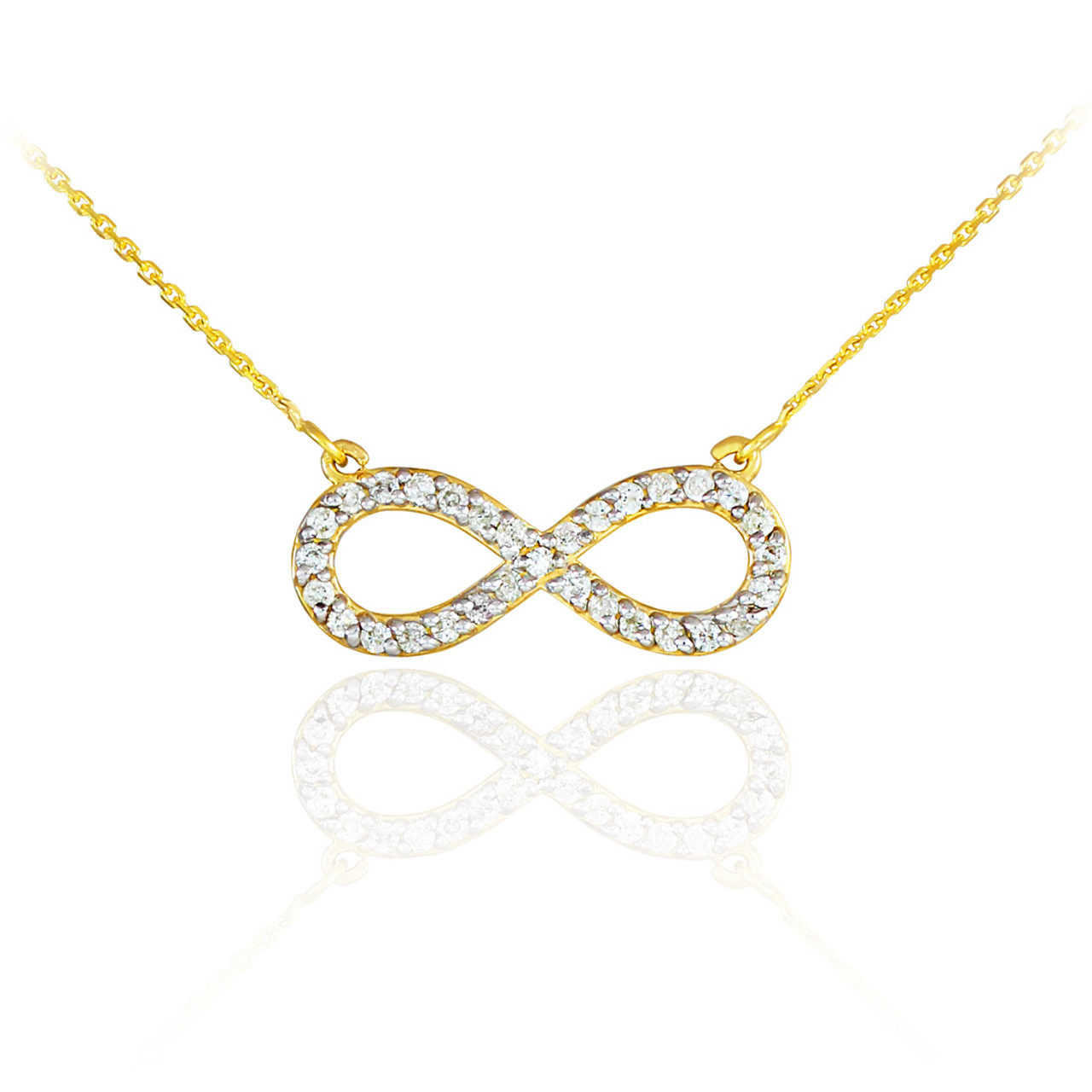 14k Gold Diamond Infinity Pendant Necklace
