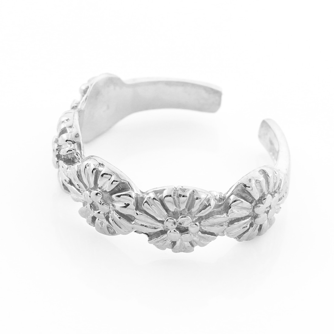 Silver Flower Toe Ring