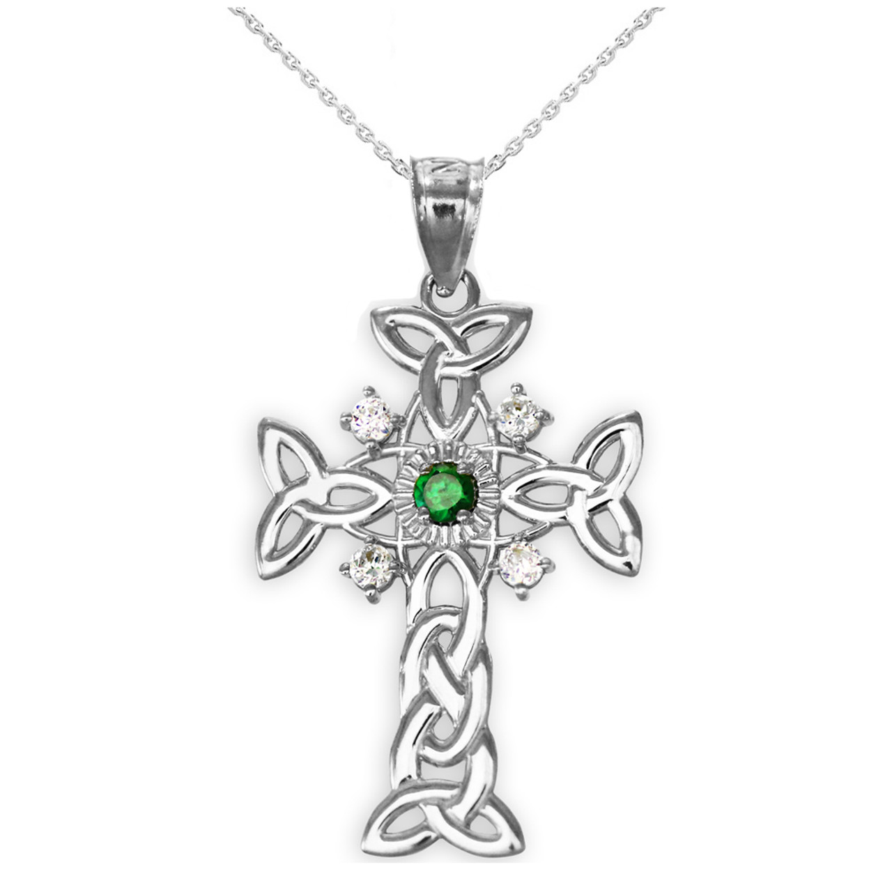 Amazon.com: Silvershake Natural Emerald Green Agate 925 Sterling Silver  Triquetra Celtic Knot Pendant with 18 Inch Chain Necklace : Clothing, Shoes  & Jewelry