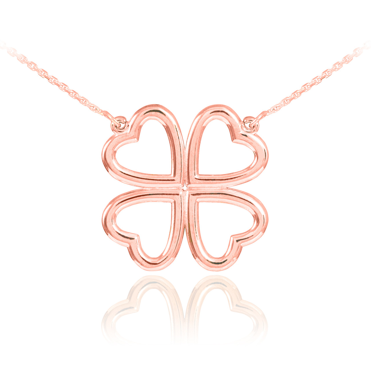 14K Four Leaf Clover Charm Necklace