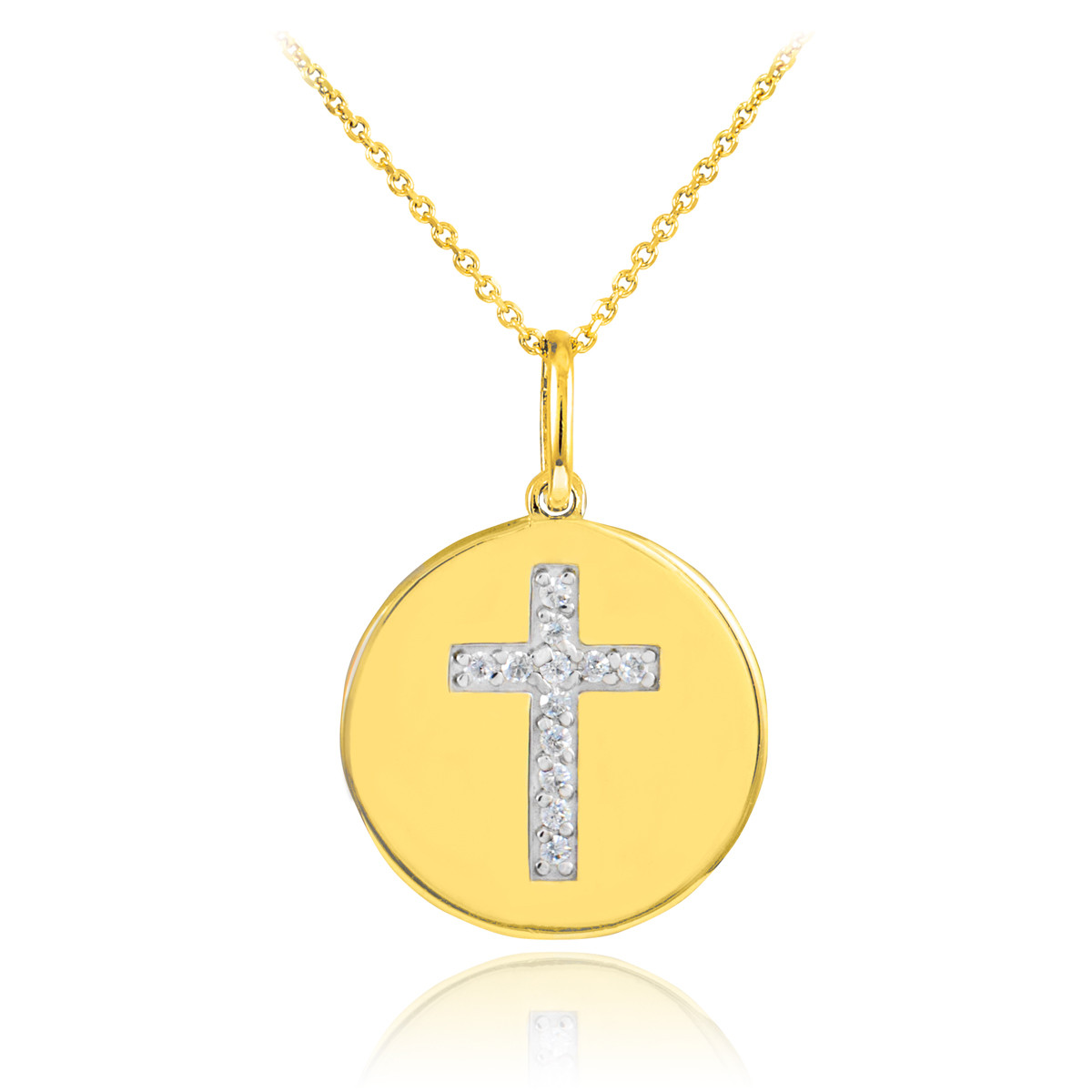 14k Gold Disc Pendant Necklace