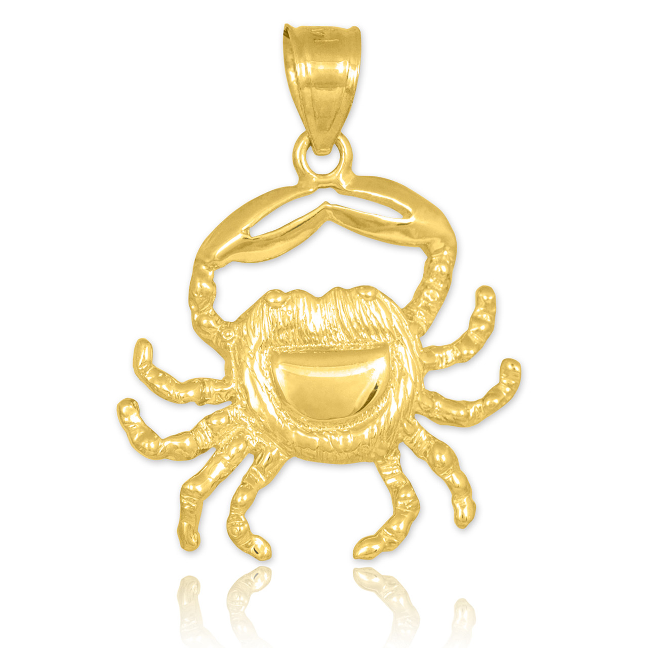 Gold Crab Charm Pendant