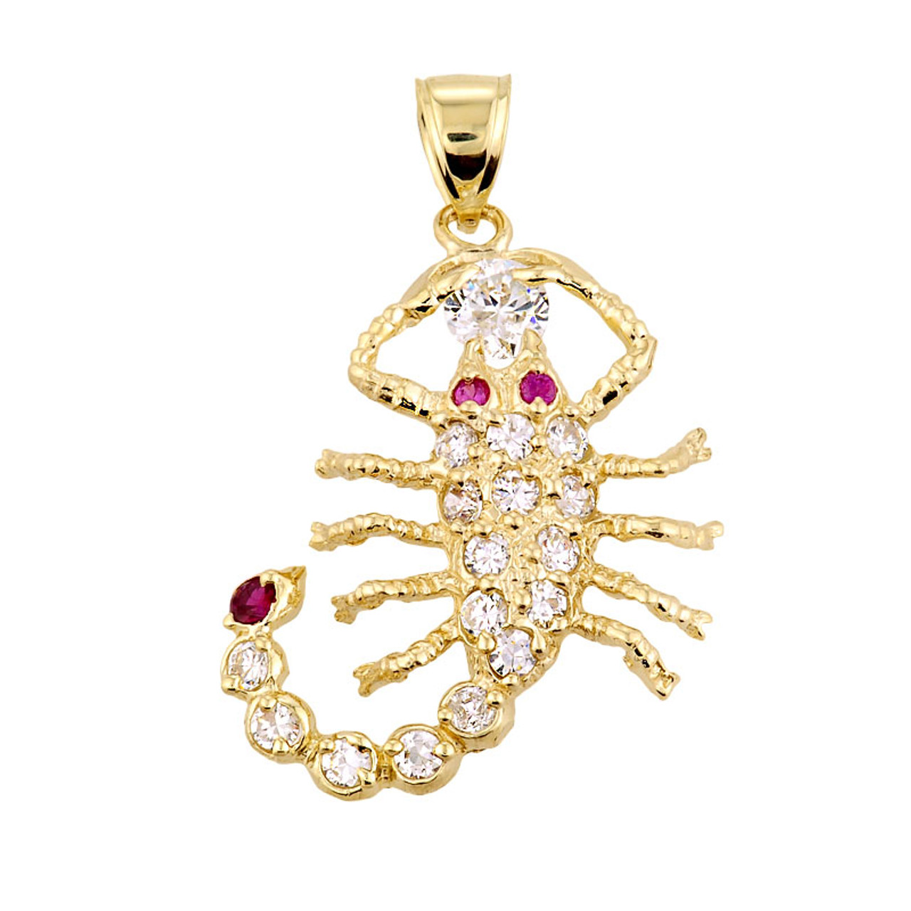 Gold scorpion pendant necklace