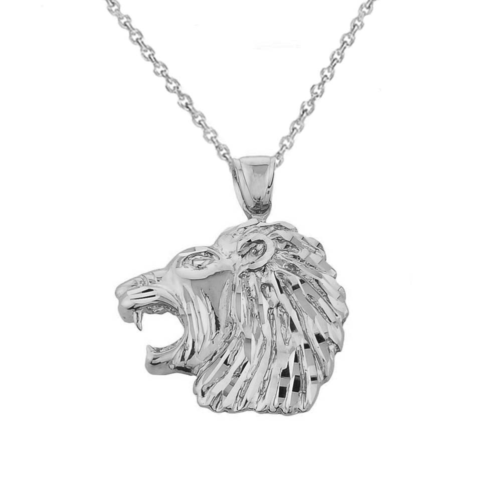 White gold lion head necklace Clearance