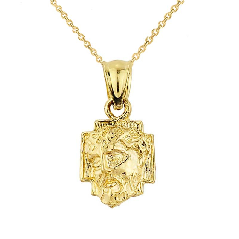 Gold Jesus Christ Head Pendant