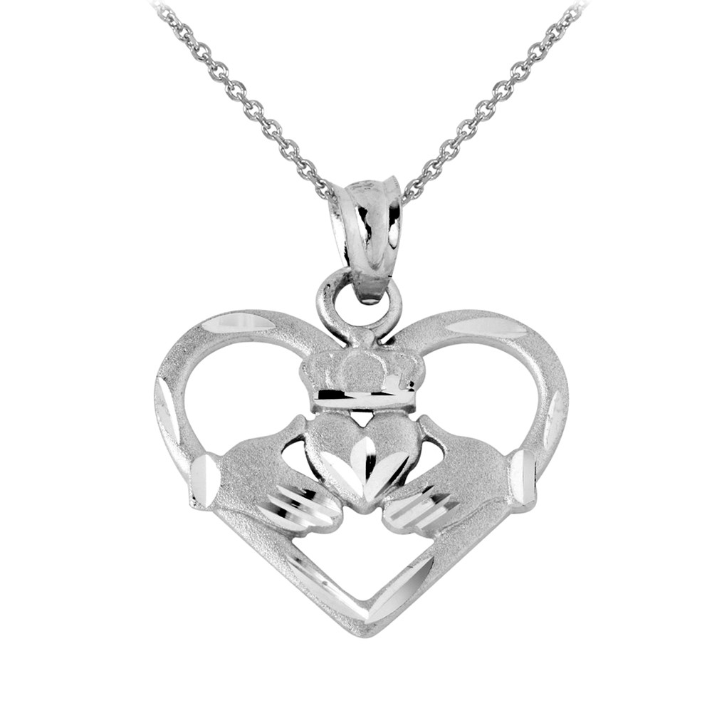 silver claddagh necklace