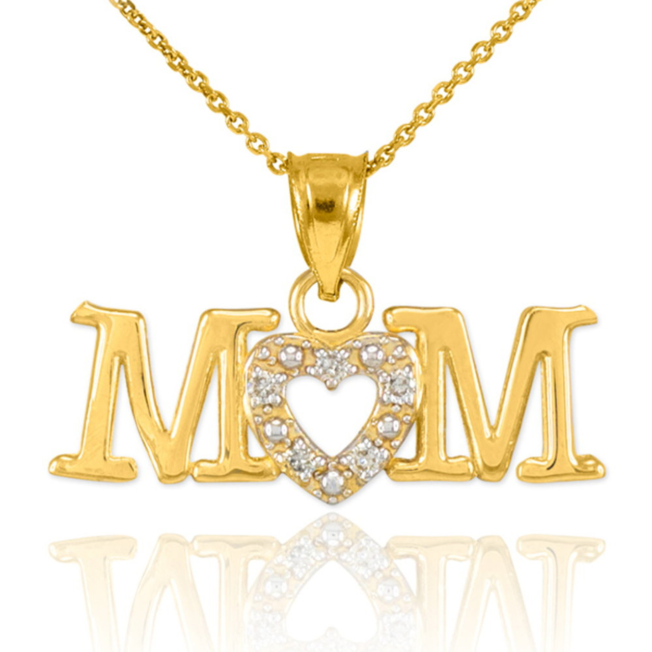 14k gold mom necklace