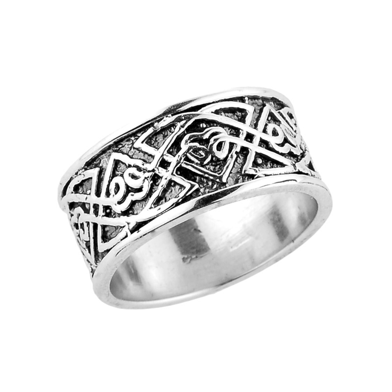 Sterling Silver Comfort Fit Celtic Knot Wedding Band