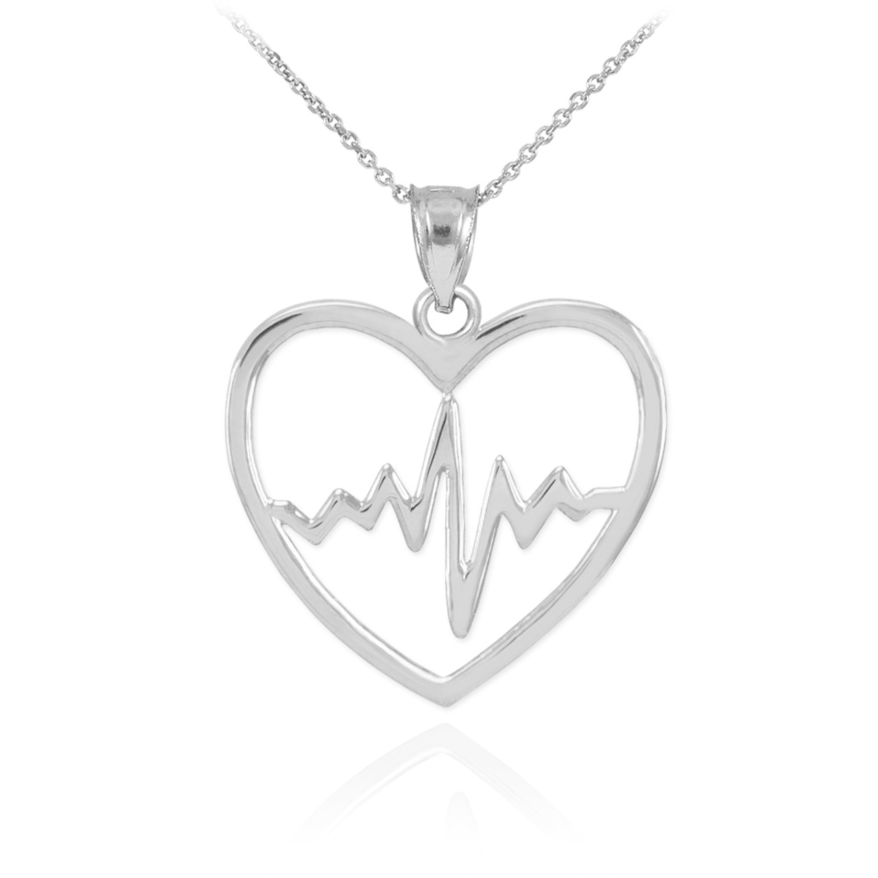 Elevated Heart Necklace, Sterling silver