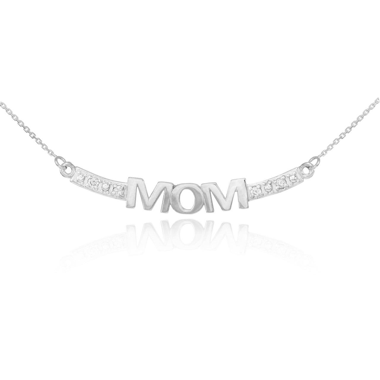 white gold mum necklace