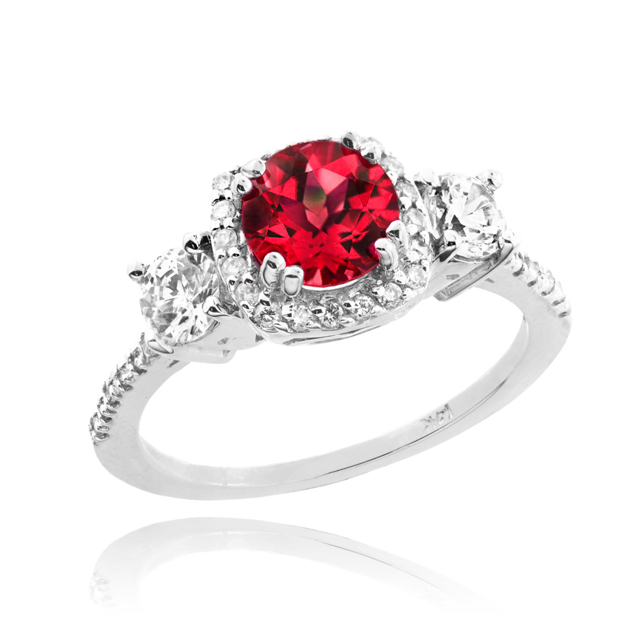 white gold ruby diamond ring