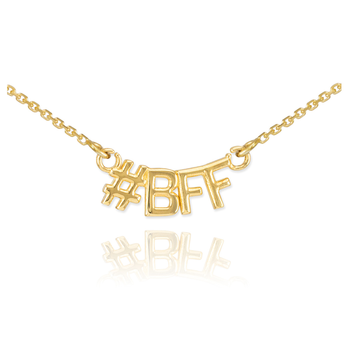 14k Gold #BFF Necklace