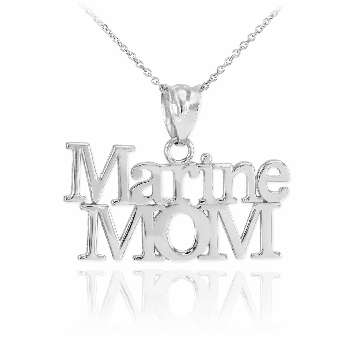 Silver Marine Mom Pendant Necklace
