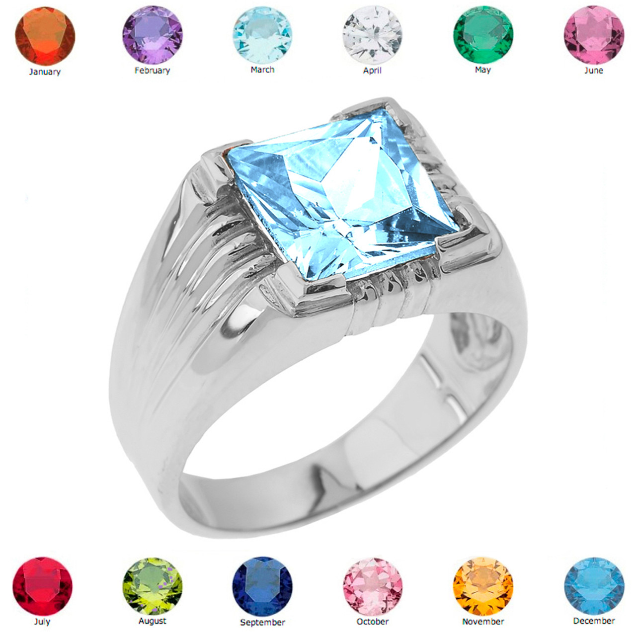 XO Hugs & Kisses Color Ston Details about   Diamond & Aquamarine Ring Set In Sterling Silver