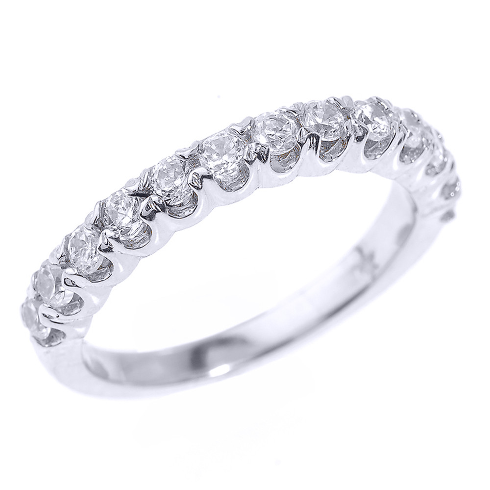 14k White Gold Stackable Diamond Wedding Band